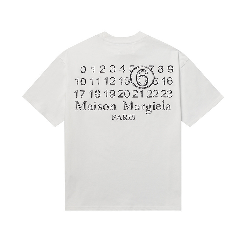 Maison Margiela MM6 ピュアコットン二重糸半袖メンズ Tシャツ高品質スポットのクロスボーダー限定|undefined