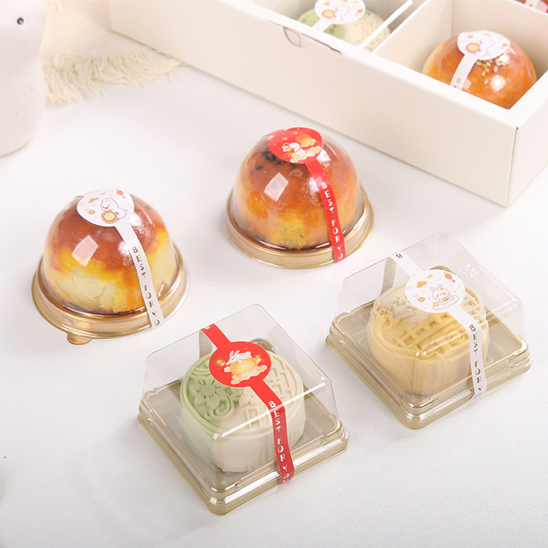 Nuevo Medio otoño pastel de Luna embalaje pegatinas yema de huevo crujiente sellado pegatinas reloj largo lindo conejo etiqueta Decoración