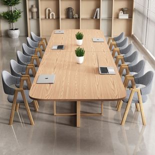 Conference Table Long Table Simple Modern Large Reception Table Negotiation Training Table Strip Board Conference Room Table and Chair Combination
