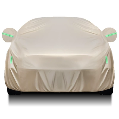 Ready-Made Car Cover, Full Coverage, Rainproof, Heat-Insulating, Sun-Proof Car Cover, Four-Season Protective Sunshade, Waterproof and Dustproof Car Cover (Car clothing) - 2s-hatchback-small-size-dupont-oxford-cloth-khaki