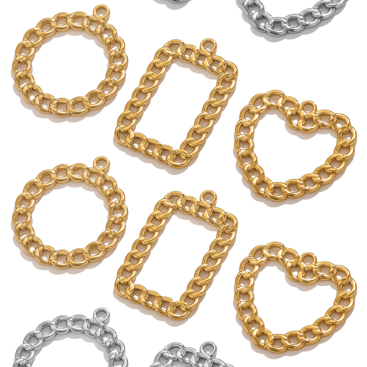 Personalidad coreana de acero inoxidable círculo de torsión rollo NK pendientes pendientes DIY accesorios hechos a mano