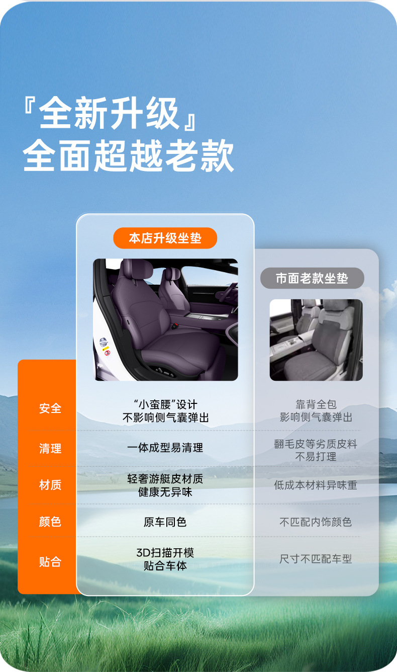 Suitable for Seal 08 full-cover seat cushion, universal for all seasons, slim waist seat cover, car interior accessories