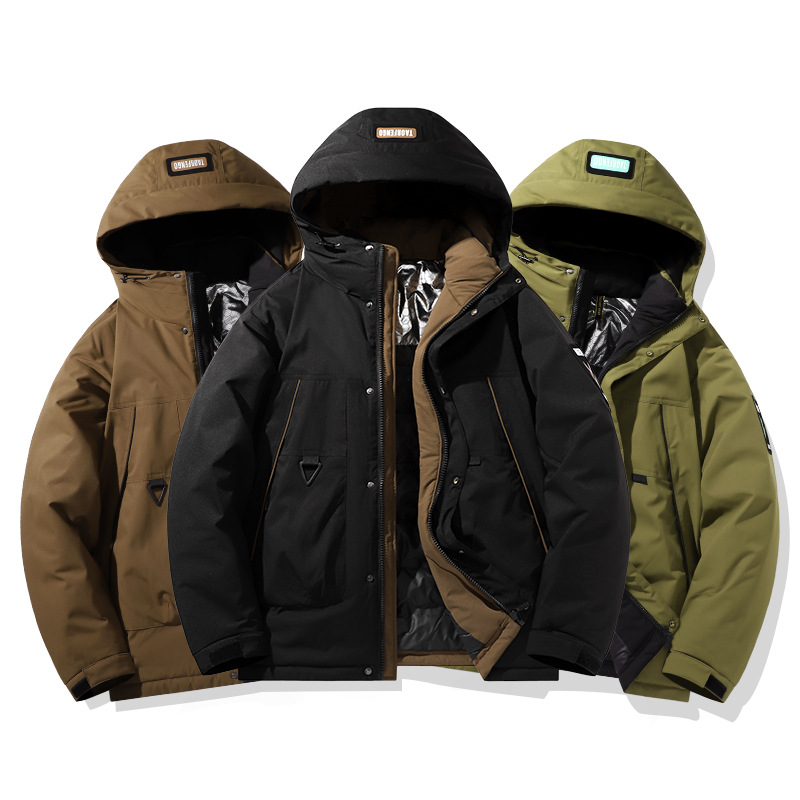 Chaqueta de plumón para hombre marca de moda de invierno para hombre 90 plumón de pato blanco con capucha ropa de abrigo casual para hombre ropa de trabajo chaqueta de plumón