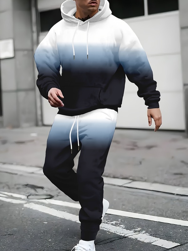跨境秋冬字母欧美男士休闲舒适宽松运动连帽卫衣套装新款|undefined