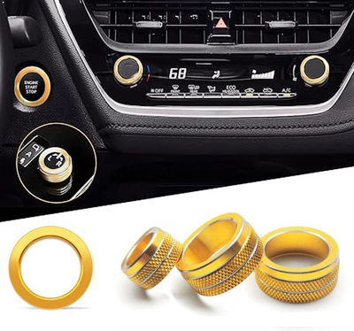 conditioner knob trim ring Lei | Other Automotive Interior Supplies - air-conditioning-2-rear-view-1-start-circle-1-gold-4-piece-set