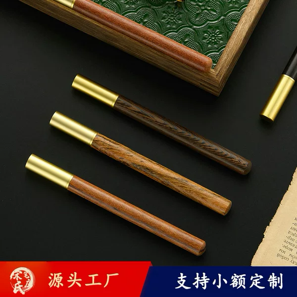 Brass Sandalwood Signature Pen Wooden Ballpoint Pen Creative Business Gift Pen Gel Pen with Engraving and Logo