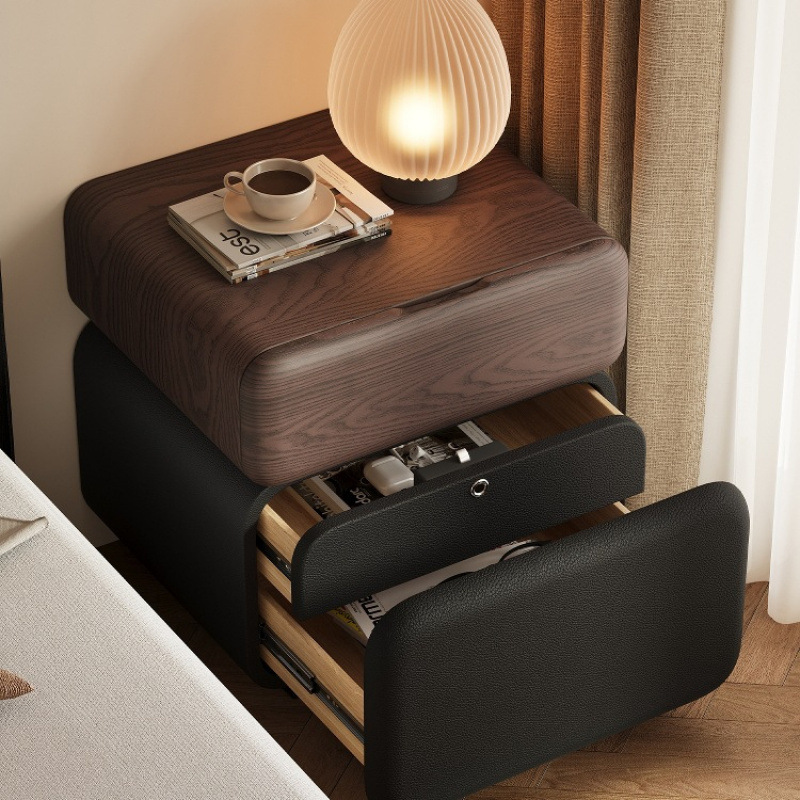 Creative Mid-Century Style Bedside Table Bedroom New Style with Lock Simple Modern Home Bedside Table Small Bedside Storage Cabinet