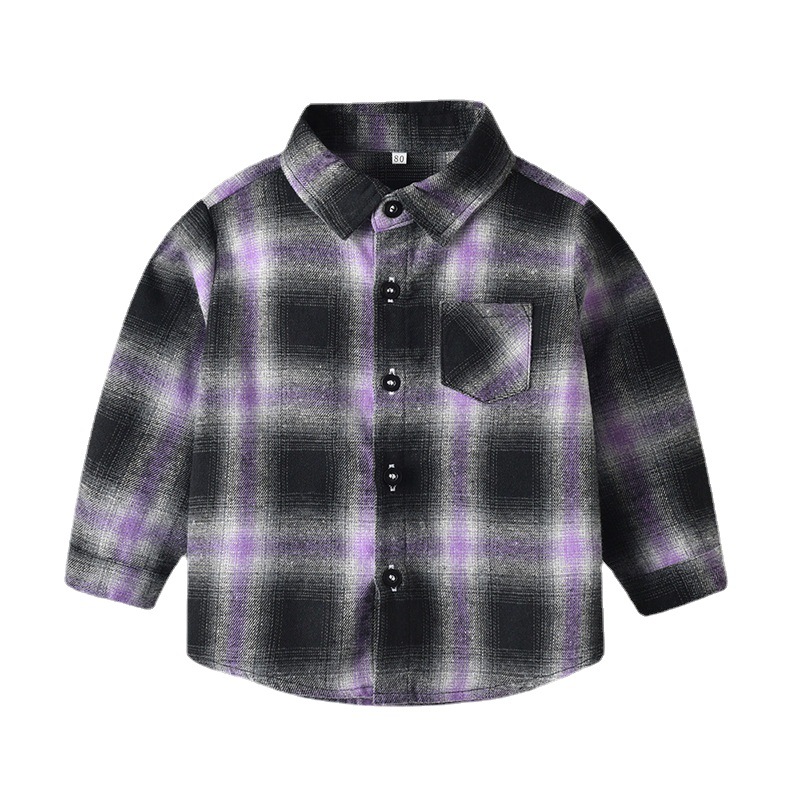 Comercio exterior ropa infantil de otoño coreana para hombres y mujeres bebés camisas de moda a cuadros para niños chaquetas de algodón multicolor niños