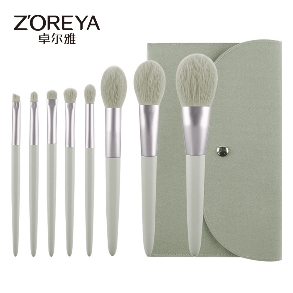 Zhuolya herramientas de belleza sombra ojos cepillo traje cangzhou morandi portátil 8 señaló cola pinceles maquillaje conjunto completo al por mayor