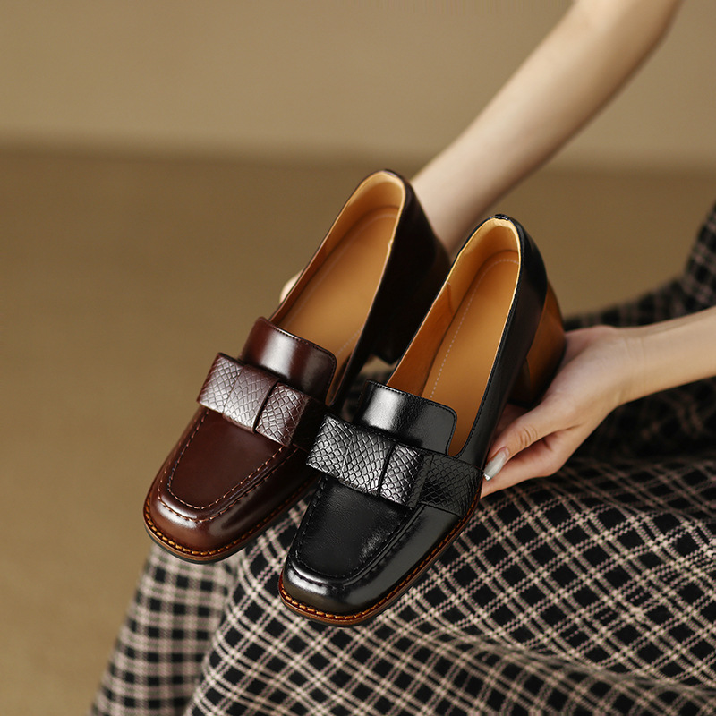 CHIKO Betsy Square Toe Block Heels Loafers Shoes