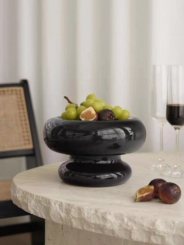 Creative Life [Marshmallow] Ceramic Fruit Plate Home Living Room Coffee Table Storage Fruit Plate Snack Plate