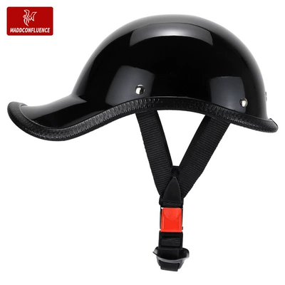 Women's Motorcycle Half Helmet Retro | Motosiklet kaskı (dəbilqə) - bright-black-all-yards