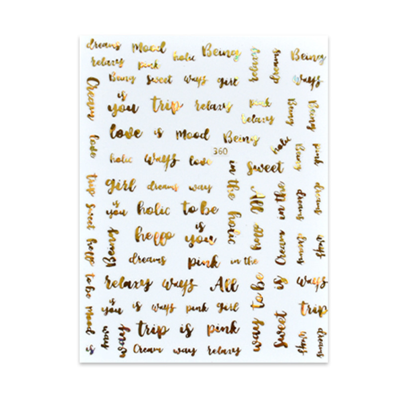 Calle encuentro pegatinas de uñas letras de estrellas joyas japonesas 3D pegatinas de uñas decoración pegatinas de uñas estampado láser pegatinas de uñas