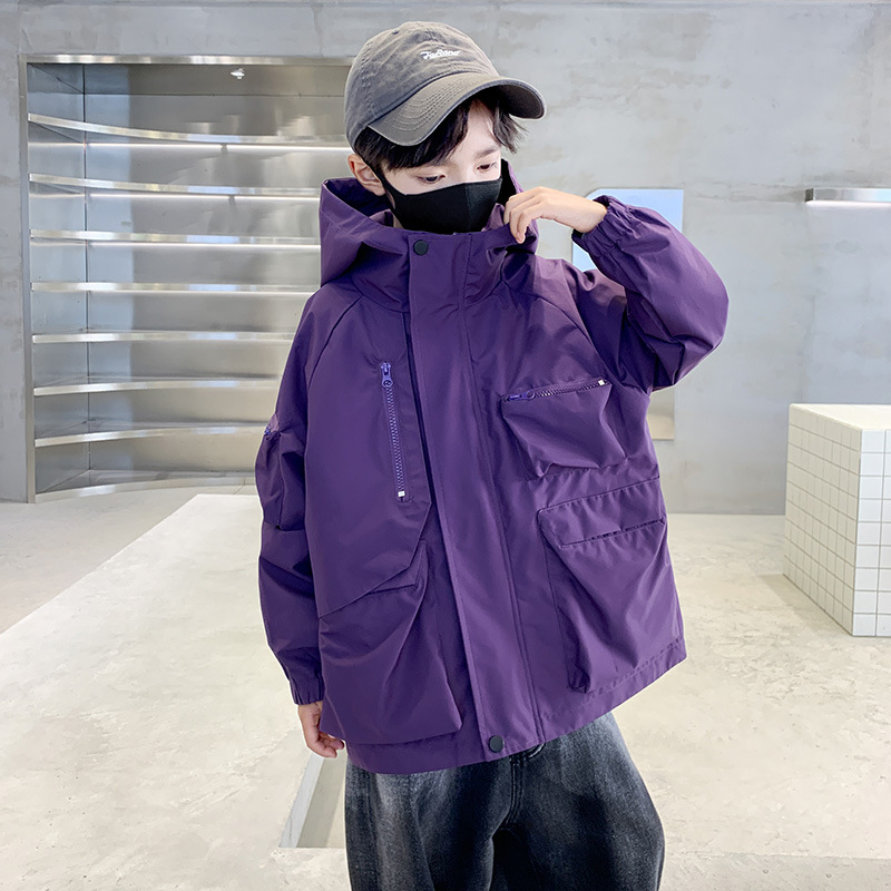 소년 가을 코트 2024 새로운 봄과 가을 소년 중대형 어린이 가을 드레스 어린이 패션을위한 멋진 자켓