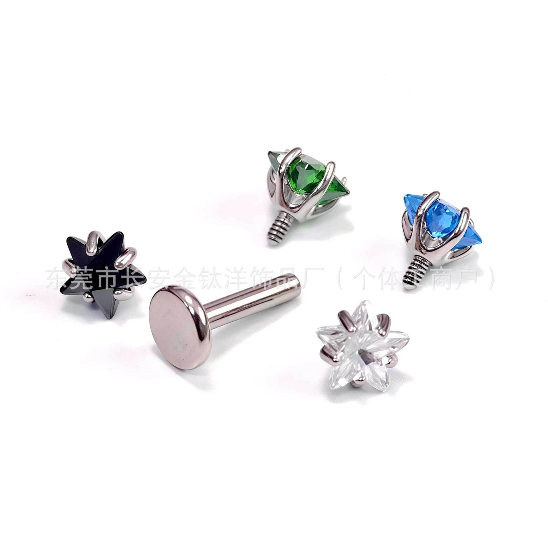 Pointed titanium steel lip stud product view