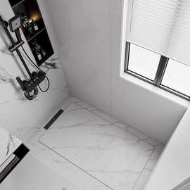 白色长方形超耐磨淋浴板防滑石地板石下沉式新型卫生间石底座
