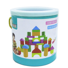 40粒木质小圆桶积木 母婴店 儿童摄影店 活动礼品类木制桶装玩具