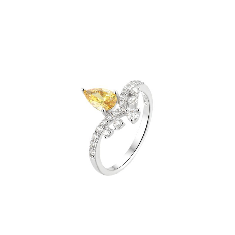Xuping dulce suave Feng Shui goteo corona anillo de dama aleación de cobre chapado blanco ligero nicho anillo de compromiso mujer