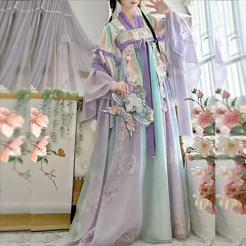 Yu Miaoy_Qingyue Оригинальная нагрудная юбка Hanfu Женская 2025 Новая весна и лето улучшенные сказочные костюмы из династии Тан