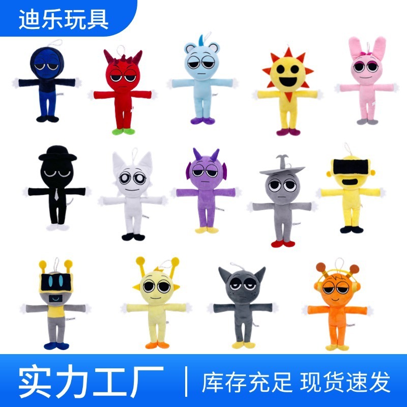 国境を越えた新商品の現物リズム箱ぬいぐるみSprunki Plush人形欧米クリスマスぬいぐるみ|undefined