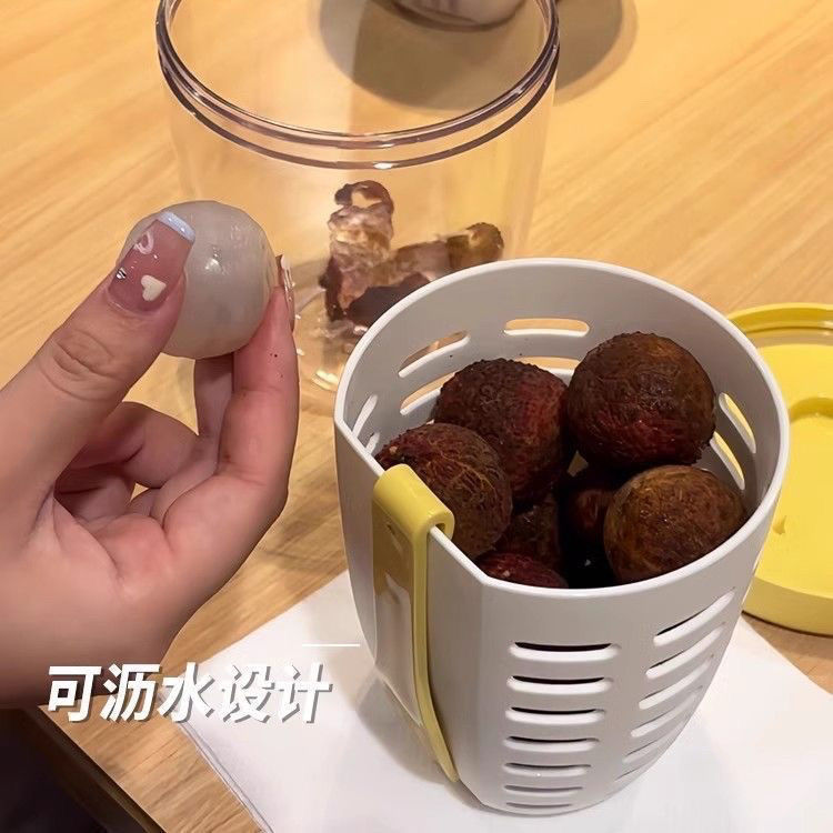 水果杯早餐沙拉带叉子便携式沥水双层外带野餐盒密封|undefined