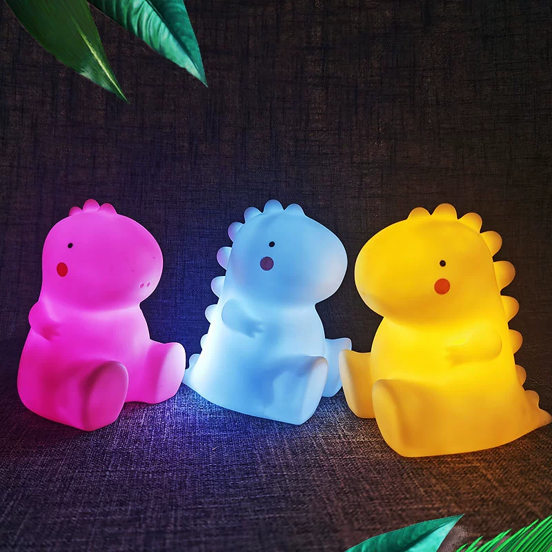 Кружка Night Light Cartoon Dinosaur LED Lamp, пластик 4.5V батарея, 8×12 см, ночник для детей