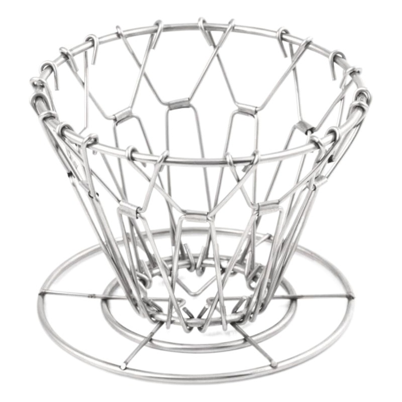 FUENTE Creativo plegable portátil para acampar al aire libre de acero inoxidable de alta calidad café de mano V60 cono filtro de papel filtro rack