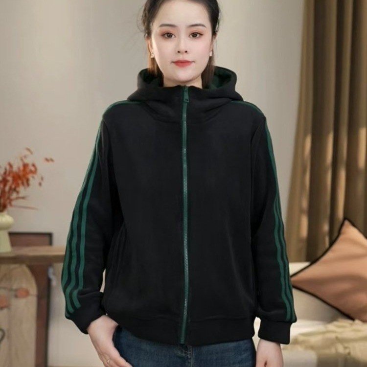 一件代发直播爆款2025秋季新款时尚连帽洋气百搭减龄运动上衣外套|undefined