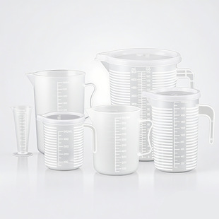 Plastic measuring cup with scale PP small measuring cup for milk tea shop with handle food grade measuring cup large capacity bucket for kitchen