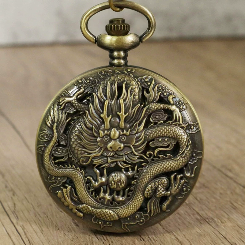 Bronze quartz retro big pocket watch, wholesale