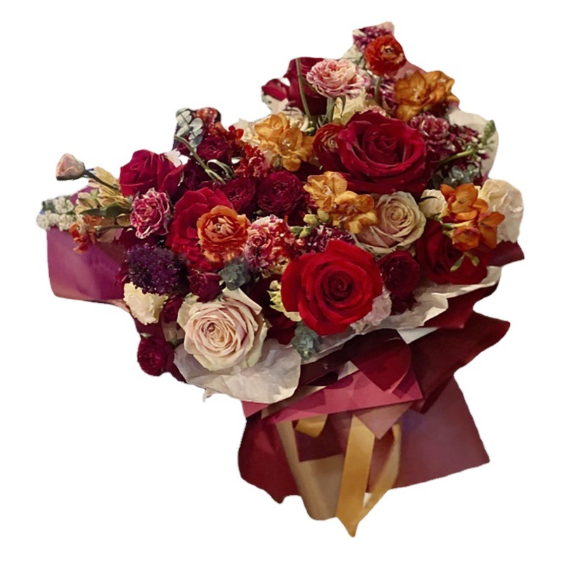 Papel de embalaje de flores al por mayor material de floristería ramo material de papel de embalaje material de embalaje papel de embalaje impermeable papel de doble cara bicolor Ouya