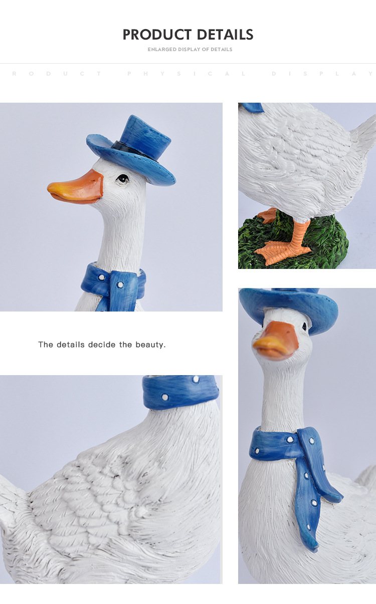 Simulated Cartoon Cute Little Duck Animal Ornament Garden Courtyard Potted Plant Decoration Home Rural_maomaolike.com