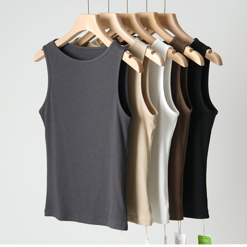 Youke silk vest women's off-neck thread top solid color round neck bottoming shirt inner and outer sleeveless T-shirt Youke silk vest women's off-neck thread top solid color round neck bottoming shirt inner and outer sleeveless T-shirt