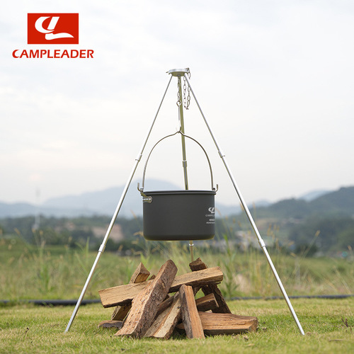 Outdoor aluminum hanging pot picnic single pot for 5-6 people picnic pot large pot camp pot set pot non-stick pot camping soup pot