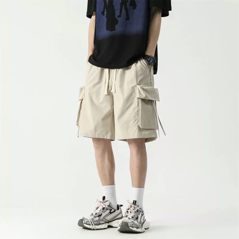 尚谷男装 潮流短裤春季百搭宽松直筒五分裤潮牌薄款休闲裤