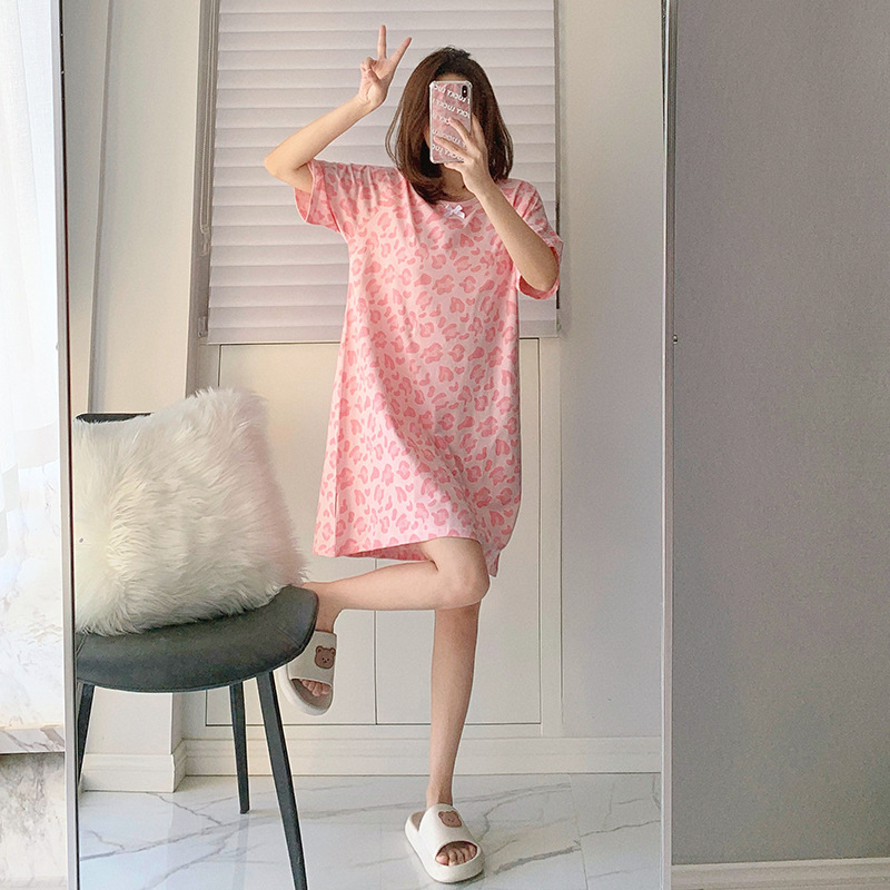 Vestido de ropa de padre-niño 2023 nuevo bebé niñas pijamas de verano falda niños verano estilo coreano leopardo impresión ropa de mujer