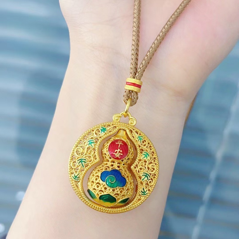 中国風ひょうたん合金キーホルダー、福禄飾りキーチェーン、高級感のある金属ペンダント、ギフトペンダント工場|undefined