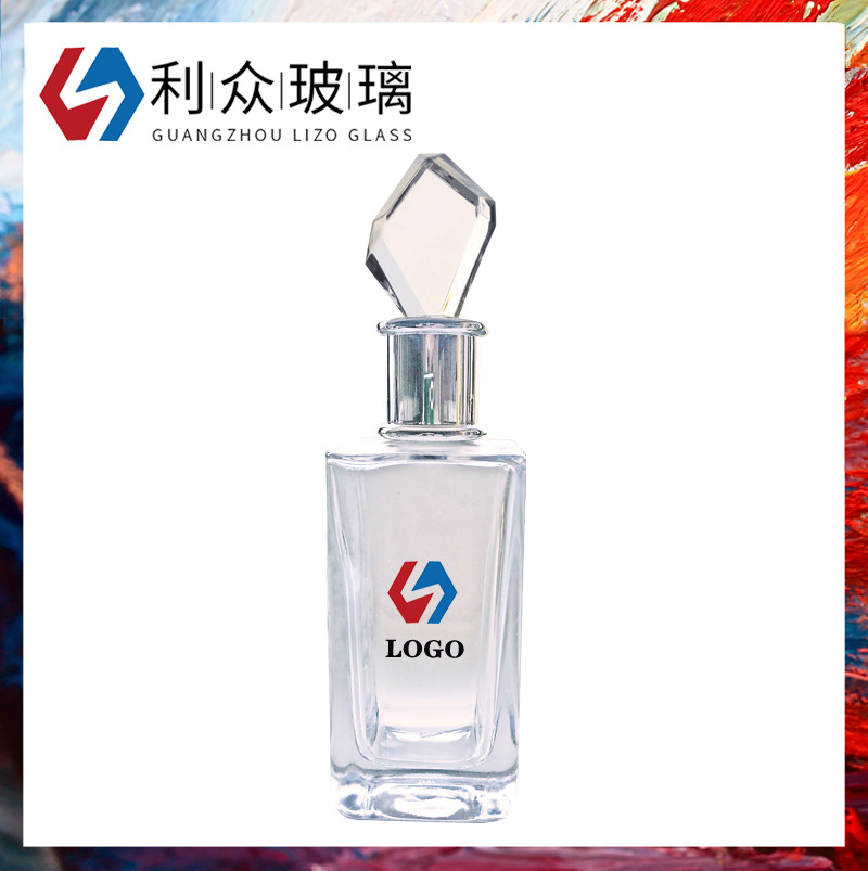 定制创意新款方形香水瓶 异形香水盖玻璃瓶 卡口锁口新款透明玻璃