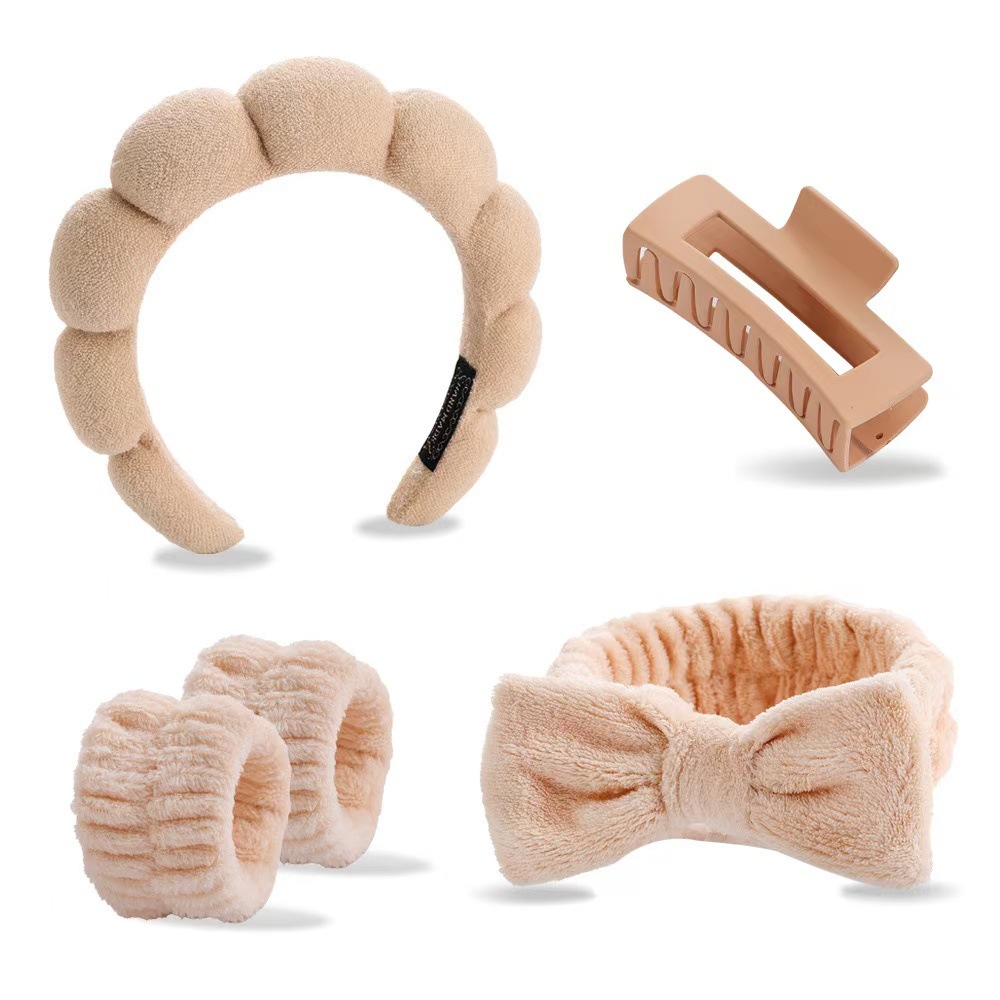 Diadema esponjosa de toalla estilo twist coreano para mujer, de alta gama, para elevar la coronilla, ideal para maquillaje, spa o lavado de cara. image 46