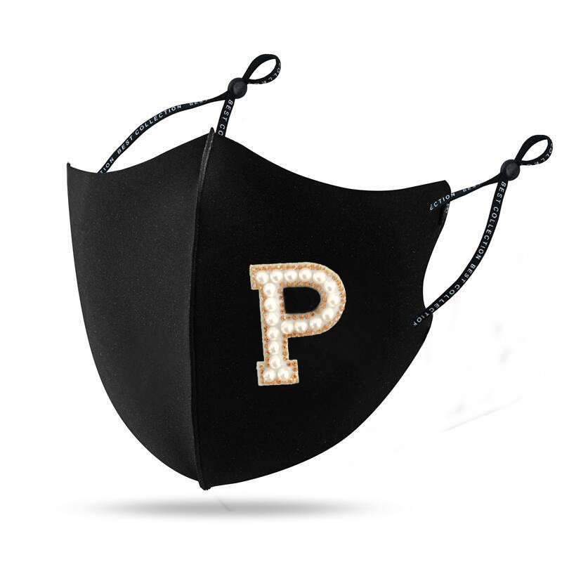 Máscara de diamante perla Otoño e Invierno nueva Máscara cálida personalidad creativa perla rhinestone máscara de tela a prueba de viento