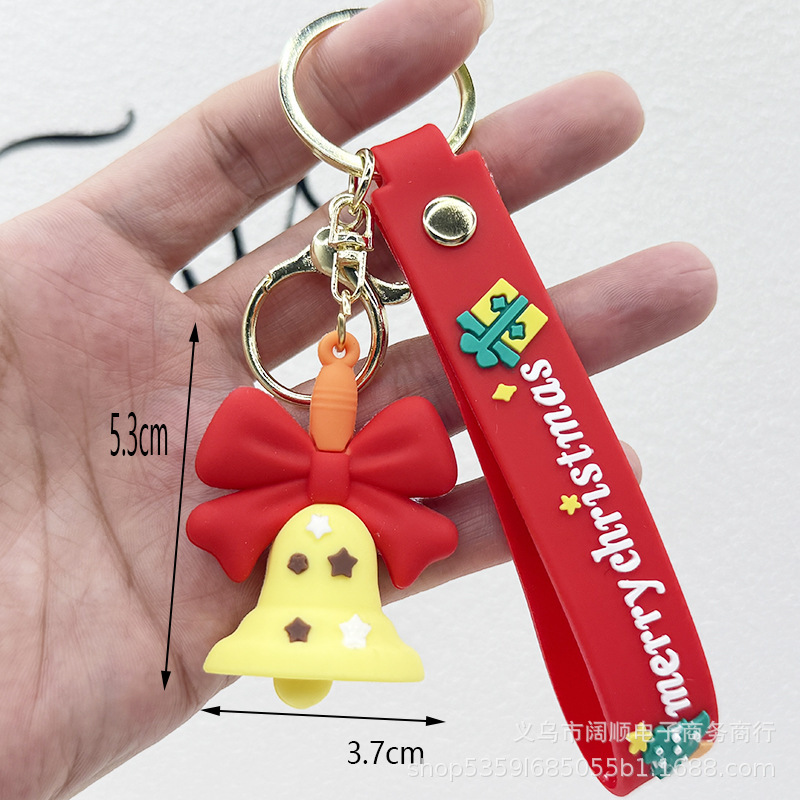 跨境圣诞钥匙扣软胶公仔挂件圣诞礼品配件立体公仔圣诞老人小挂件|undefined