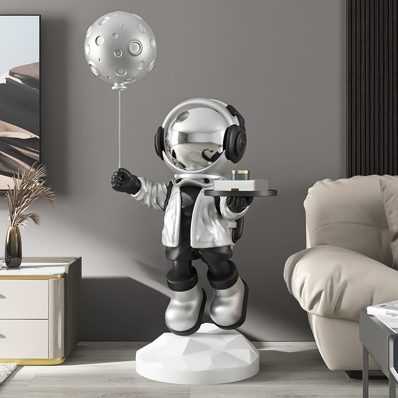 宇宙飛行士のリビングルームの大きな床置き装飾品ソファテレビキャビネットの横の装飾品宇宙飛行士の新築祝いのトレイギフト|undefined