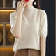 Spring and Summer loose half turtleneck half sleeve sweater women's plus size round neck solid color bottoming shirt knitted T-shirt thin