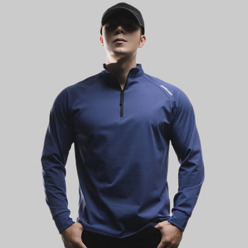 Autumn Outdoor Quick-drying T Half-zipper Long-sleeved T-shirt Men's Leisure Running Fitness Training Clothes Sports Top