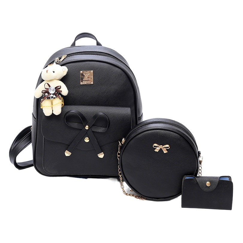 2024 otoño e invierno nuevo estilo bowknot traje de tres piezas para niños y madres bolso de moda estilo universitario de moda bolso de mujer multiusos de estilo coreano