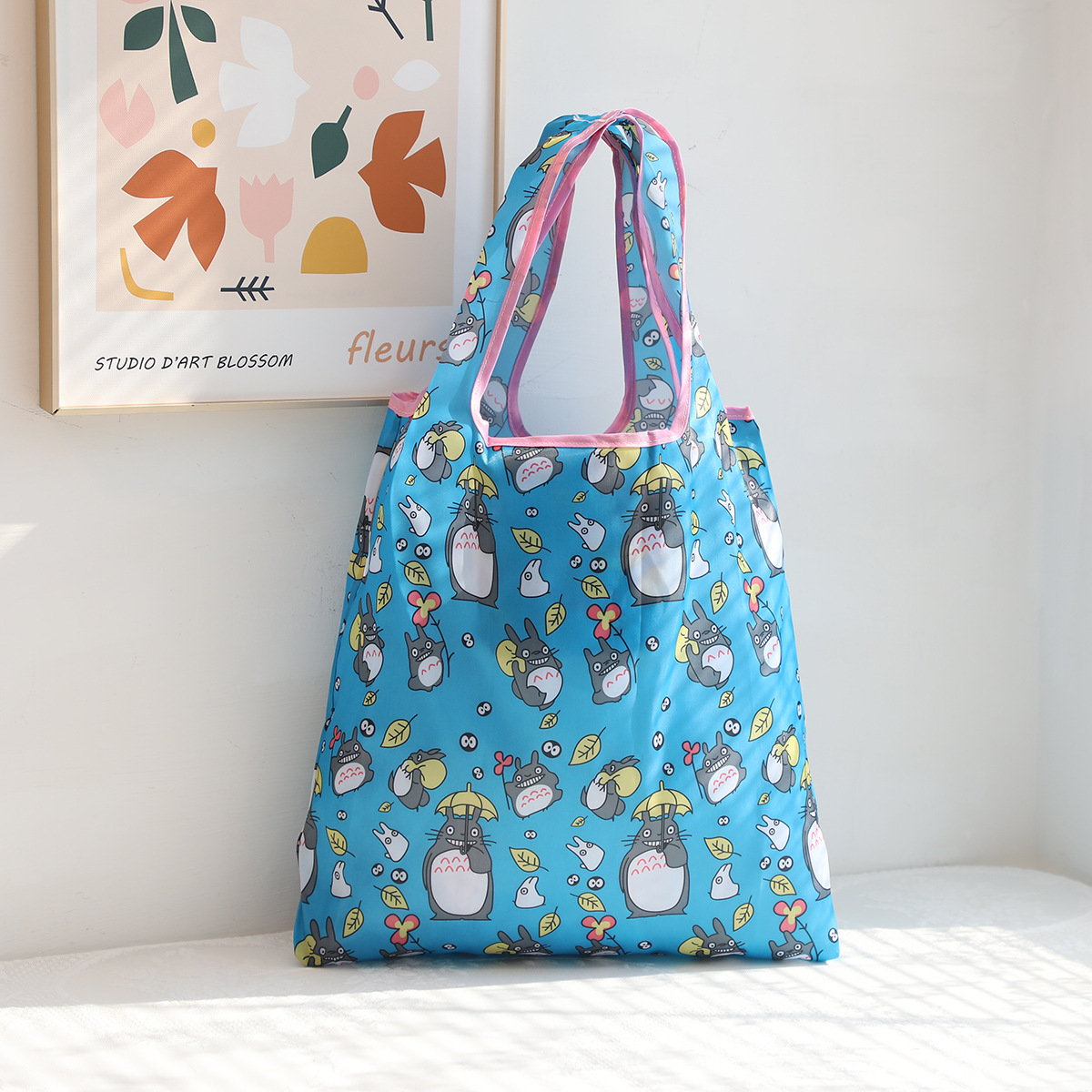 Dibujos animados lindo coolomi gran capacidad bolsa de protección del medio ambiente portátil plegable supermercado bolsa de compras bolsa de tela ligera bolsa de hombro