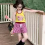 露背夏季女童字母背心