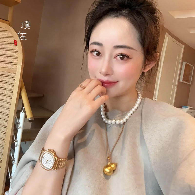 金店同款古法沙金葫蘆吊墜diy配件項鍊氣質百搭毛衣鏈送女友禮物