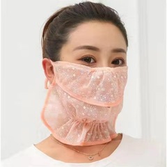 新型の大きいサイズの首の通気性の日焼け止めの女性のマスクの屋外の騎乗の花の風の砂のベールの開口部の防塵のマスク