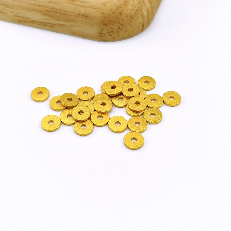 Copper Sand Gold Straight Cut Separator Thick 1mm Wheel Piece Bracelet Bracelet Necklace Wenwan Right Angle Flat Piece Beaded Accessories
